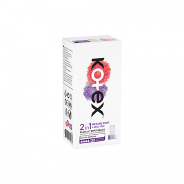Kotex 2in1 Mesane + Regl Ekstra Uzun Günlük Ped Parfümsüz