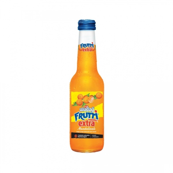 Uludağ Frutti Extra Tangerine Natural Rich Mineral Carbonated Drink 250 ml Glass Bottle 