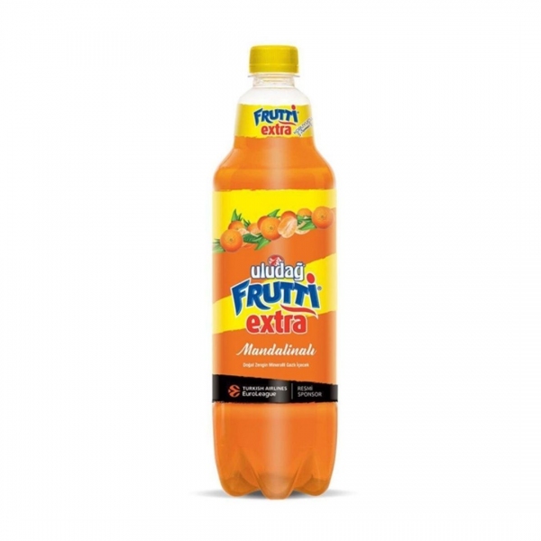Uludağ Frutti Extra Mandarin Natural Rich Mineral Carbonated Drink 1 Liter Pet Bottle