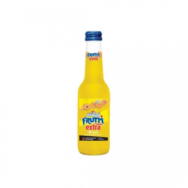 Uludağ Frutti Extra Melon Natural Rich Mineral Carbonated Drink 250 ml Glass Bottle