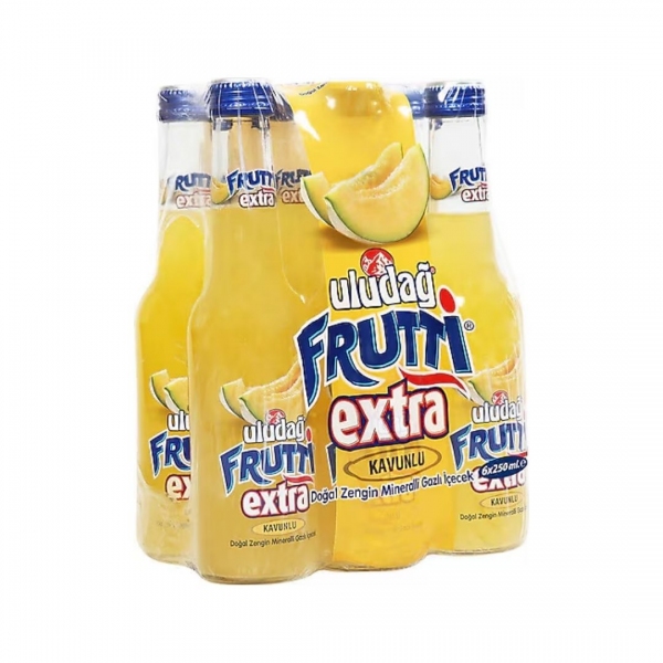 Uludağ Frutti Extra Melon Natural Rich Mineral Carbonated Drink 6X250 ml Multi Pack