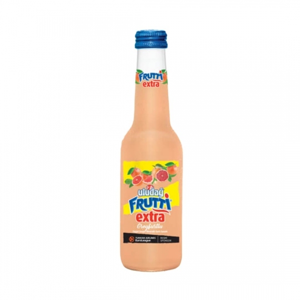 Uludağ Frutti Extra Grapefruit Natural Rich Mineral Carbonated Drink 250 ml Glass Bottle 