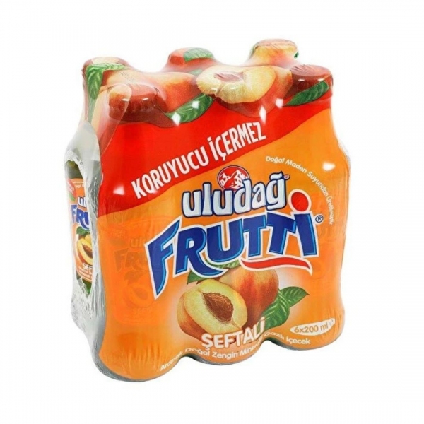 Uludağ Frutti Şeftali Aromalı 6x200 ml Çoklu Paket