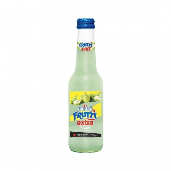 Uludağ Frutti Extra Armutlu Doğal Zengin Mineralli Gazlı İçecek 250 ml Cam Şişe 