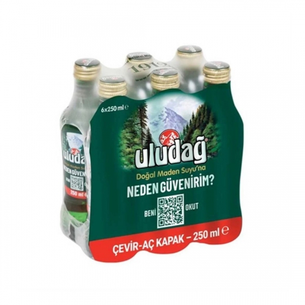 Uludağ Doğal Maden Suyu 6X250 ml Çevir-Aç Kapak